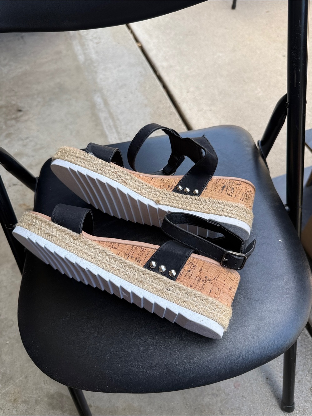 Pierre Dumas Black Espadrille Platform Sandals - Picture 3 of 5